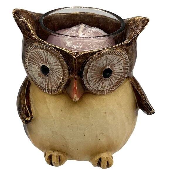 Yankee Candle Owl 2011 Antique Style Tealight Holder 3.5" Rustic Nature Votive - Picture 7 of 12